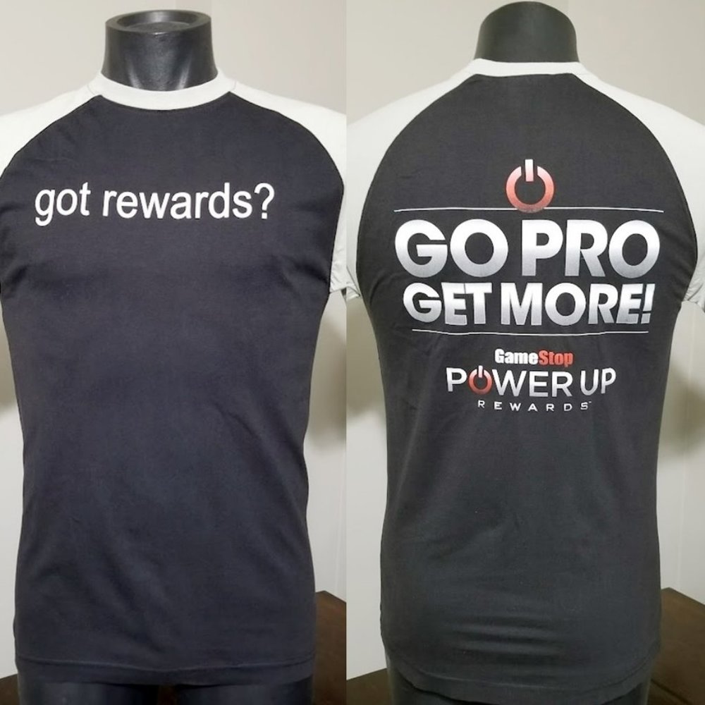 NEW Gamestop Power Up Got Rewards Shirt S/Small Players Employee Promo T-Shirt